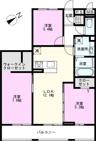 大枝Ｄ-ＲＯＯＭ　Ａ棟の間取り