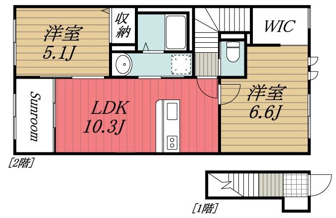 印西市宗甫のアパートの間取り