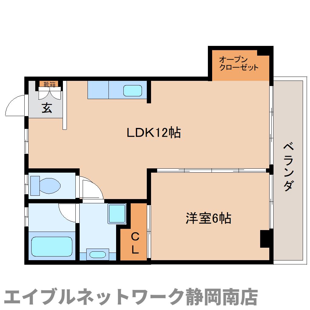 静岡市駿河区寿町のマンションの間取り