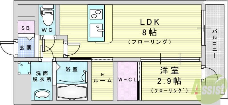 セレニテ天六ミラクの間取り