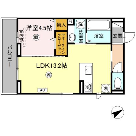 広島市安佐南区大町西のアパートの間取り