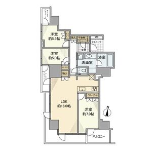 名古屋市中区錦のマンションの間取り