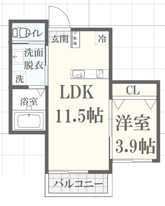 高砂市伊保のアパートの間取り