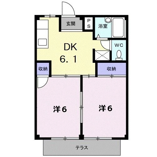 四日市市山手町のアパートの間取り