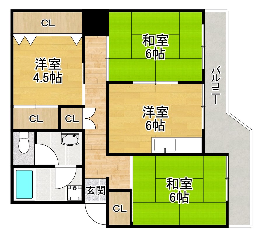 藤阪ハイツ　B３棟の間取り