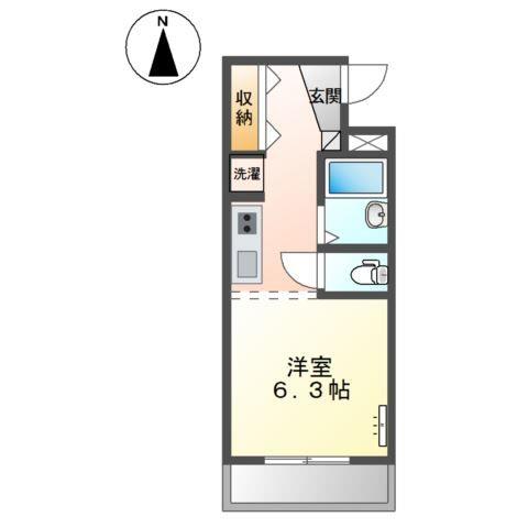 岡山市中区長岡のアパートの間取り