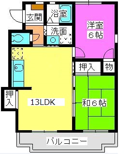 毛利ハイツの間取り