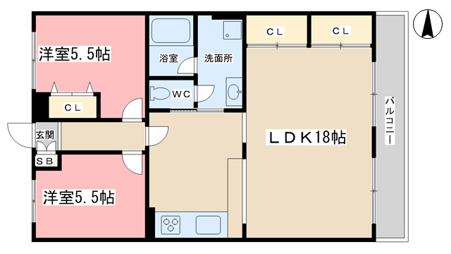 サンハイツ南志賀の間取り