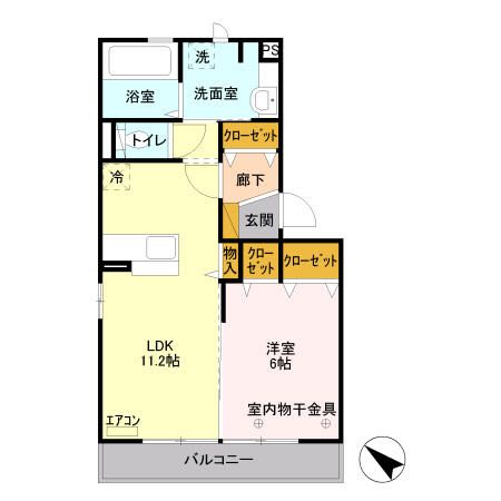 レグラス稲里　Ｆの間取り