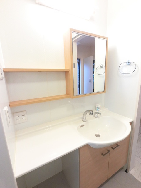 洗面設備　シャワーヘッド付き洗面台です