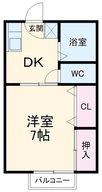 岐阜市大洞緑山のアパートの間取り