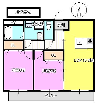 【上田市常田のマンションの間取り】