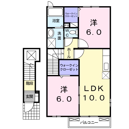 府中市高木町のアパートの間取り