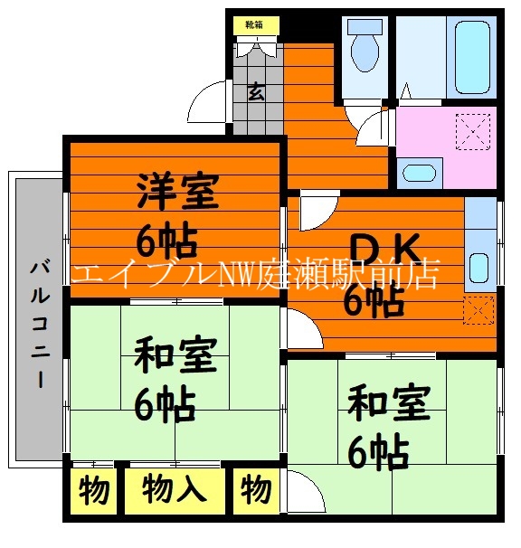 プレジール早島B棟の間取り