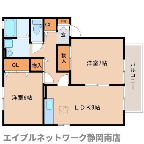 藤枝市高柳のアパートの間取り