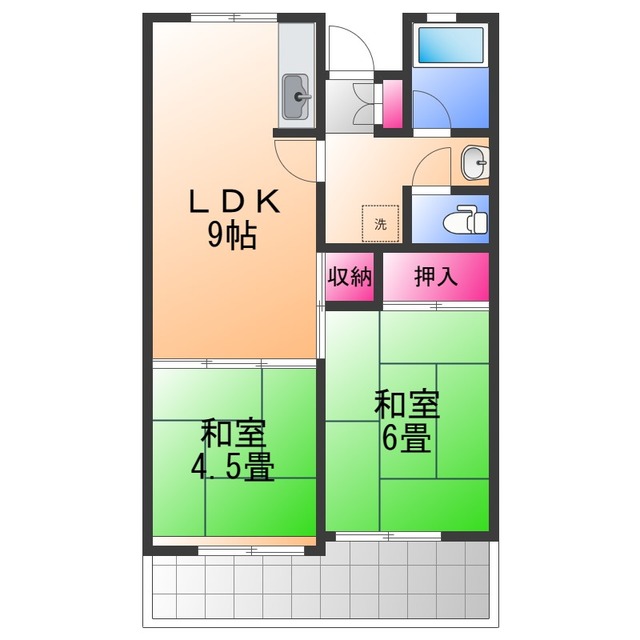 泉佐野市湊のマンションの間取り