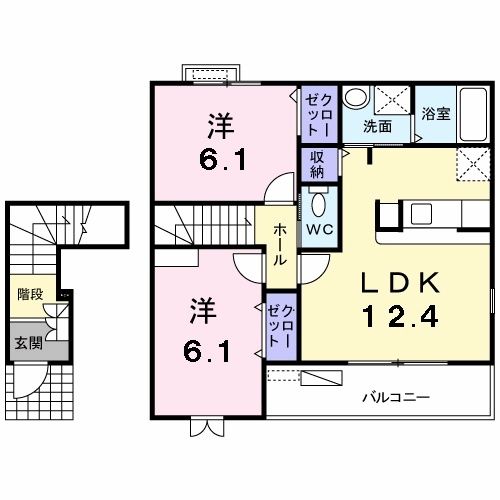 豊田市西中山町のアパートの間取り