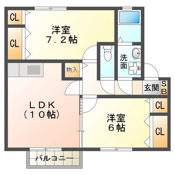 メープル　Ｂ棟の間取り