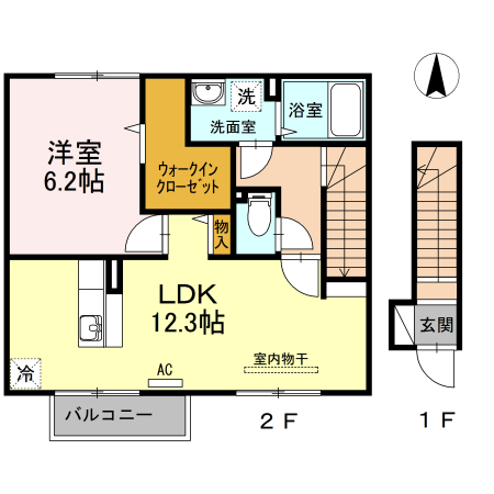 出雲市中野町のアパートの間取り