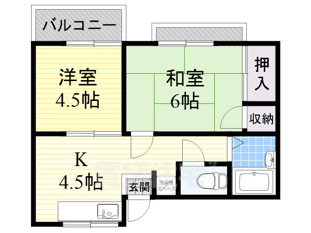 寝屋川市平池町のアパートの間取り