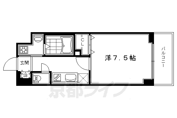 アスヴェル京都河原町二条の間取り