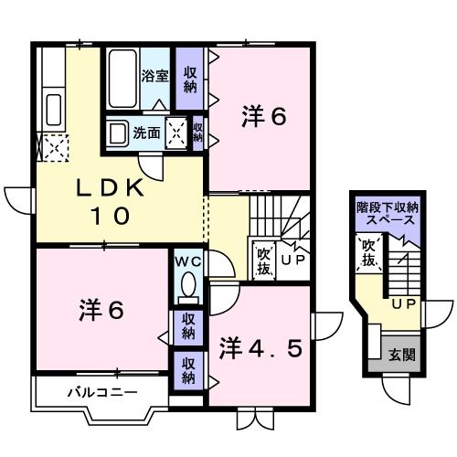 仙台市太白区砂押町のアパートの間取り