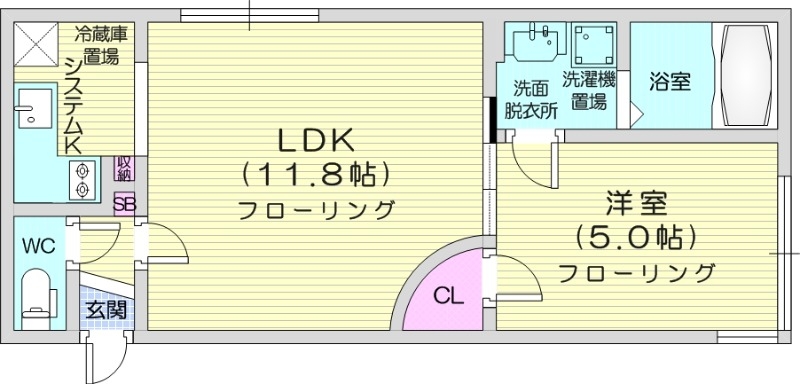 札幌市北区北三十七条西のマンションの間取り