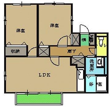 大崎市古川旭のアパートの間取り