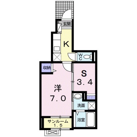 シャンティII　Ｂの間取り