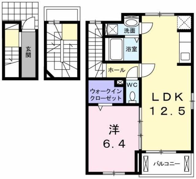 熊本市南区南高江のアパートの間取り