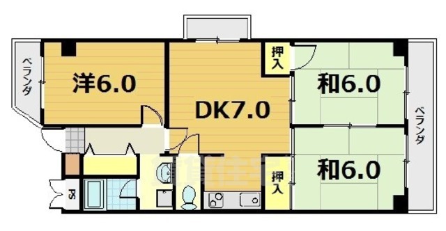 【京都市伏見区御駕籠町のマンションの間取り】