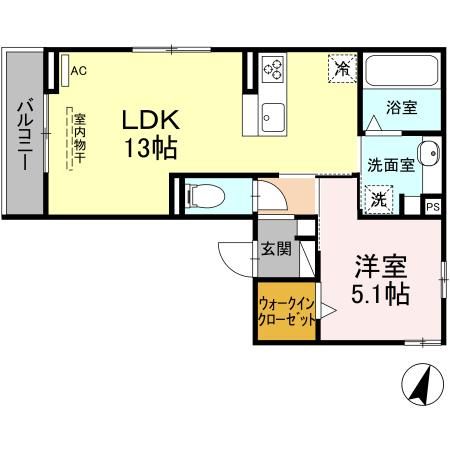 名古屋市西区江向町のアパートの間取り