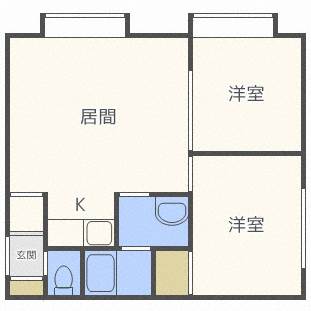 札幌市北区新琴似八条のアパートの間取り