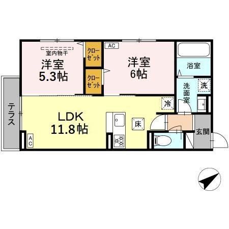 【相模原市南区上鶴間本町のアパートの間取り】