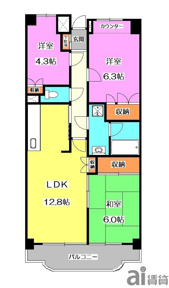 ファインドエル2新宿の間取り