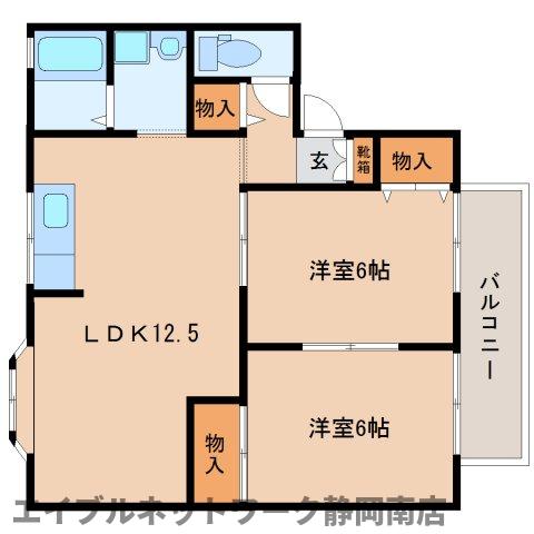 【静岡市駿河区中島のアパートの間取り】