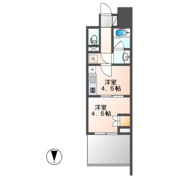 名古屋市中村区畑江通のマンションの間取り