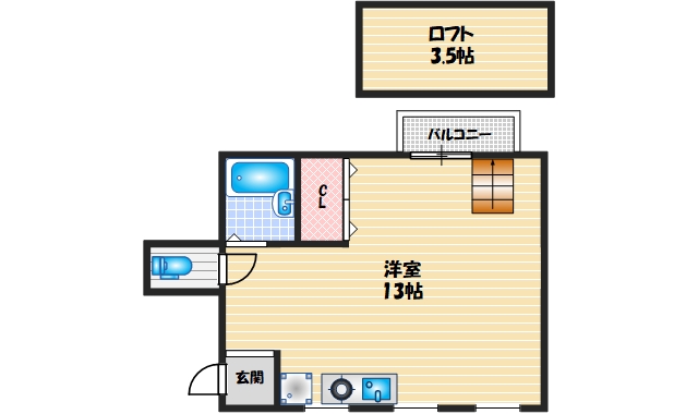 茨木市総持寺駅前町のマンションの間取り