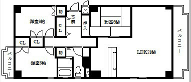 京都市中京区絹屋町のマンションの間取り