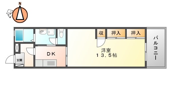 徳島市佐古二番町のマンションの間取り