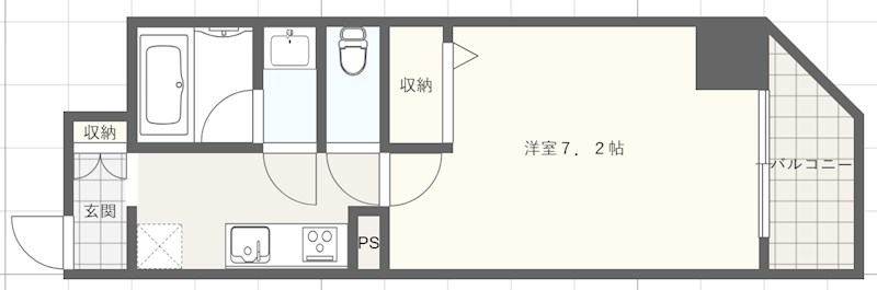 神戸市中央区筒井町のマンションの間取り