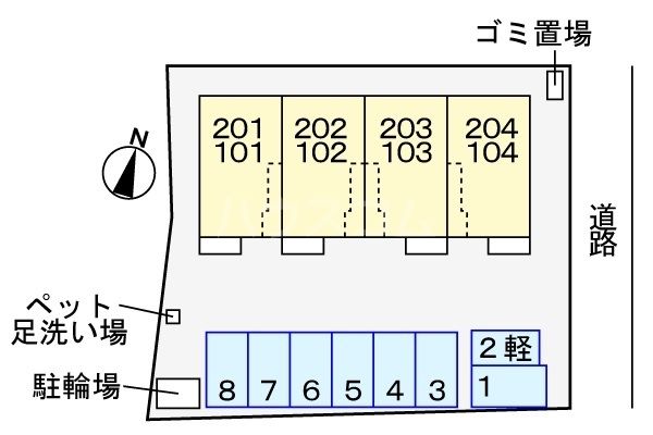 【メゾンＫ．Ｂの駐車場】