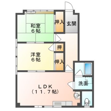 島田コーポＡ棟の間取り