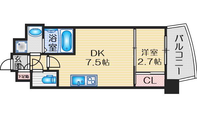 プレサンス江坂ベルフィーヌの間取り