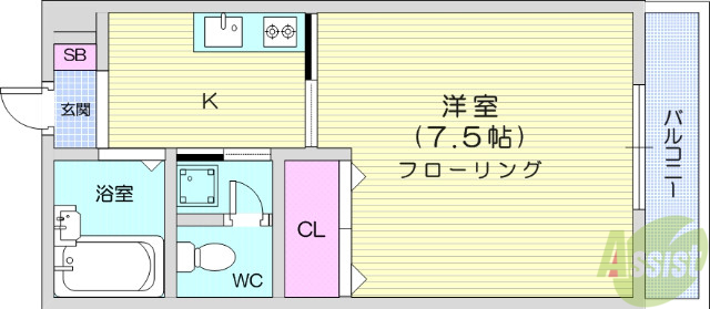 フォレスト連坊壱番館の間取り