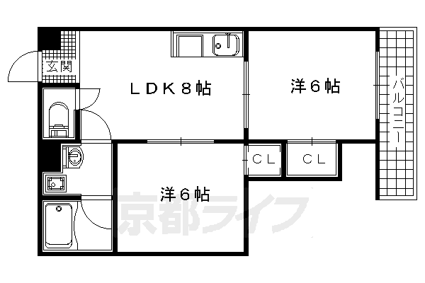 宇治市小倉町のマンションの間取り