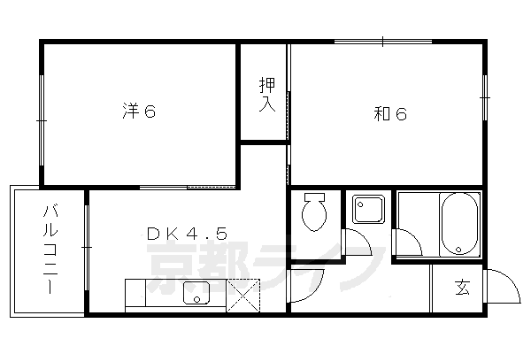 京都市上京区大黒屋町のマンションの間取り