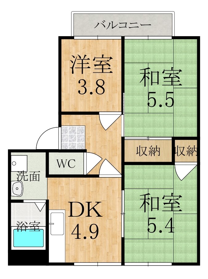 阪和阪手ドミールの間取り