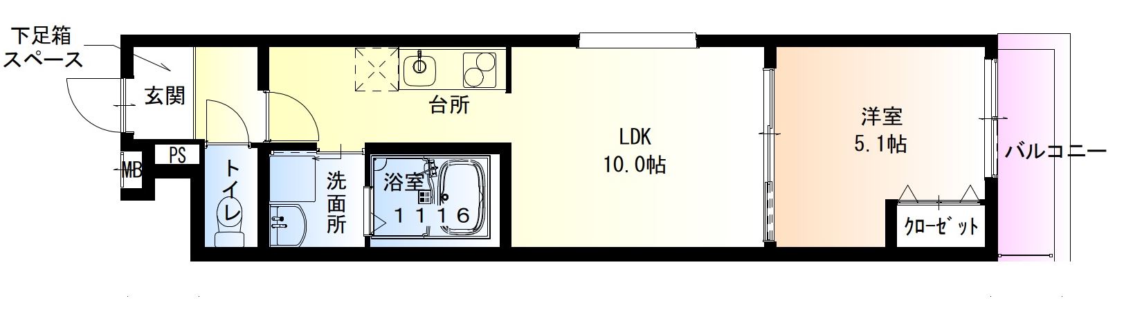 フジパレス助松町I番館の間取り