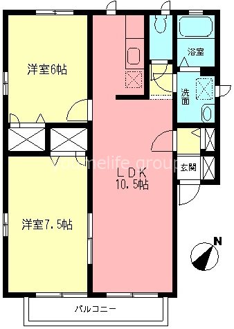 秦野市立野台のアパートの間取り